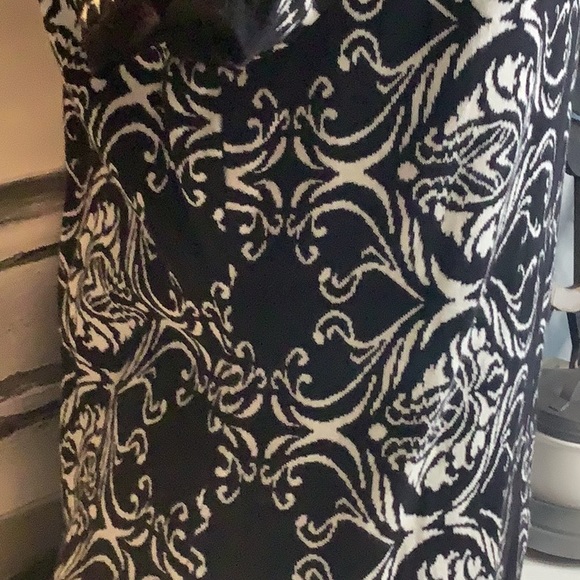 Style & Co Black White Damask Pattern Short Sleeve Sweater Cardigan Vest Sz L - Picture 9 of 11